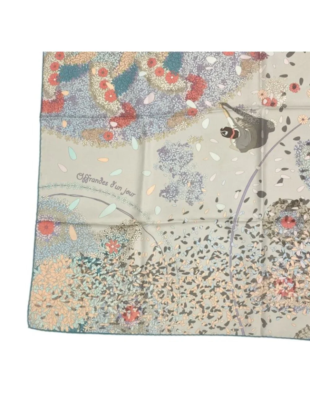 Hermes Carre 90 Scarf Silk Flower Offering Offrandes Dun Jour Multicolor - Picture 4 of 8